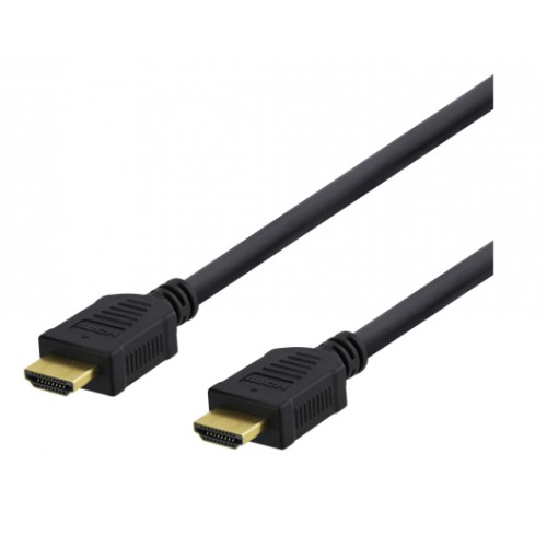 Deltaco HDMI-1020D HDMI-kabel 2 m HDMI Type A (Standard) Sort