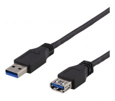 Deltaco USB3-243 USB-kabel 3 m USB 3.2 Gen 1 (3.1 Gen 1) USB A Sort