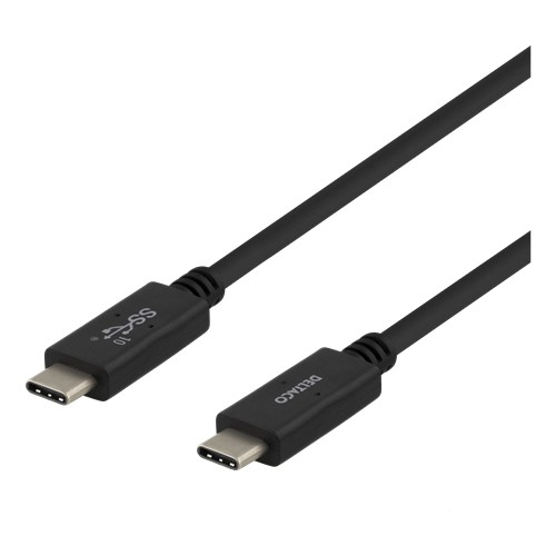 Deltaco USBC-1402M USB-kabel 1 m USB 3.2 Gen 2 (3.1 Gen 2) Sort