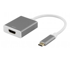 Deltaco USBC-HDMI9 videokabelkobling 0,2 m USB Type-C HDMI Grå