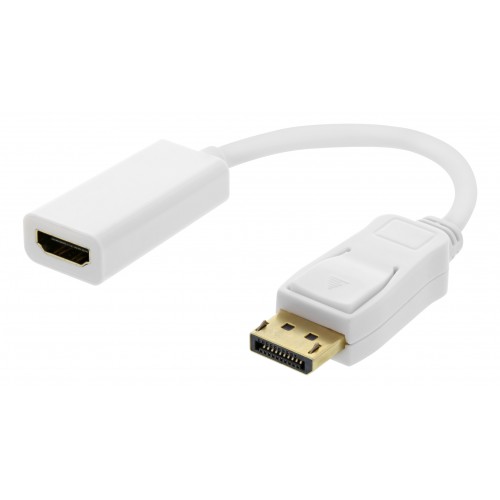 Deltaco DP-HDMI44 videokabelkobling 0,2 m DisplayPort HDMI Type A (Standard) Hvit