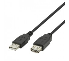 Deltaco 00140004 USB-kabel 5 m USB 1.1 USB A Sort