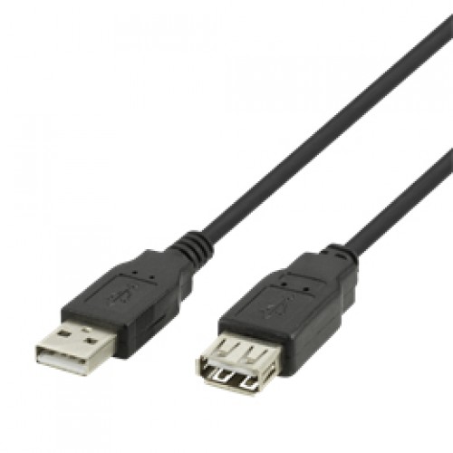 Deltaco 00140004 USB-kabel 5 m USB 1.1 USB A Sort