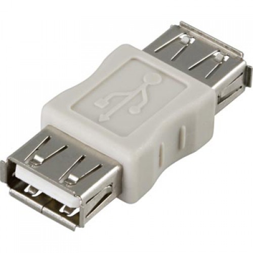 Deltaco USB-61 kabelkjønnsendring 1x USB A Hvit