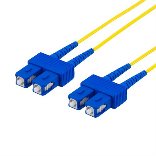 Deltaco FB-52S fiberoptisk kabel 2 m SC OS2 Gult