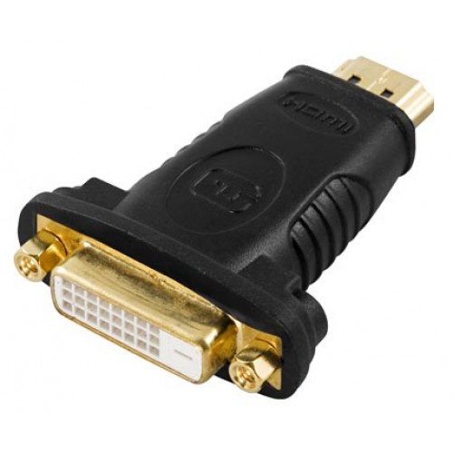 Deltaco HDMI-10 kabelkjønnsendring 19-pin HDMI DVI Sort
