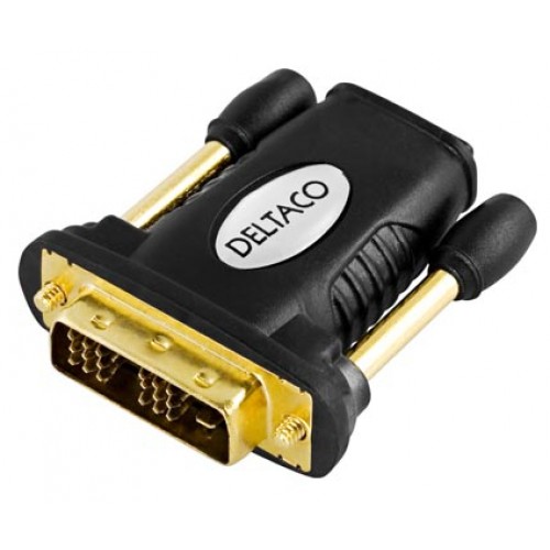 Deltaco HDMI-11 kabelkjønnsendring 19-pin HDMI DVI-D Sort