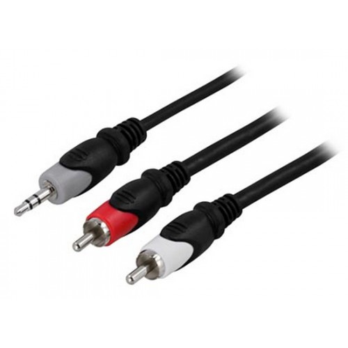 Deltaco MM-141 lydkabel 3 m 3.5mm 2 x RCA Flerfarget