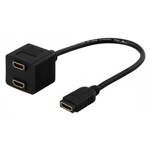 Deltaco HDMI-13 HDMI-kabel 0,1 m HDMI Type A (Standard) 2 x HDMI Type A (Standard) Sort