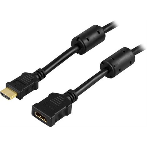 Deltaco HDMI-125 HDMI-kabel 5 m HDMI Type A (Standard) Sort