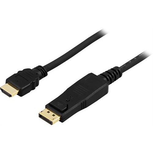 Deltaco DP-3020 videokabelkobling 2 m DisplayPort HDMI Type A (Standard) Sort