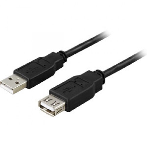 Deltaco USB 2.0 Cable A/A, 0.5m USB-kabel 0,5 m USB A Sort