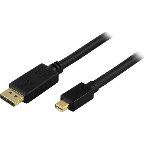 Deltaco DP-1111 DisplayPort-kabel 1 m Mini DisplayPort Sort