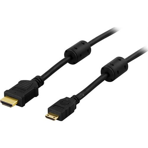 Deltaco HDMI-1026 HDMI-kabel 2 m HDMI Type A (Standard) HDMI Type C (Mini) Sort