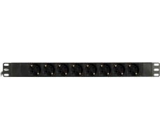 Deltaco GT-8529 strømdistribusjonsenhet (PDU) 9 AC-utganger 1U Sort