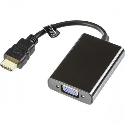 Deltaco HDMI-VGA7 videokabelkobling 0,2 m VGA (D-Sub) + Micro USB Type-B Sort