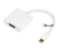 Deltaco DP-VGA4-K videokabelkobling 0,2 m VGA (D-Sub) Mini DisplayPort Hvit