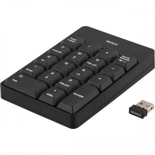 Deltaco TB-144 numerisk tastatur Universell RF kabel-fri Sort