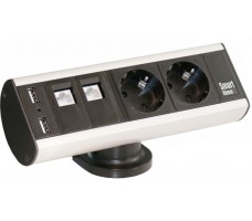 Kondator 935-D2DU strømdistribusjonsenhet (PDU) 2 AC-utganger Aluminium, Sort