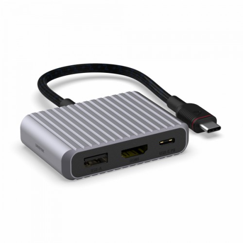 Unisynk 10384 laptop-dokkingstasjon og portreplikator USB Type-C Grå