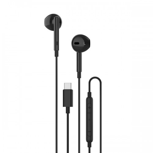 Unisynk 10396 hodetelefon og headsett Hodesett Koblet med ledninger (ikke trådløs) In-ear Samtaler/musikk USB Type-C Sort