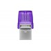 Kingston Technology DataTraveler microDuo 3C USB-minnepenn 256 GB USB Type-A / USB Type-C 3.2 Gen 1 (3.1 Gen 1) Rustfritt stål, Lilla