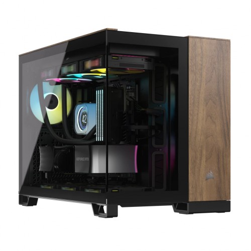 Corsair CC-9011286-WW PC-kabinett Midi Tower Sort, Valnøtt