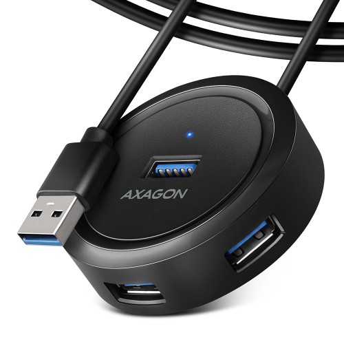 Axagon HUE-P1AL grensesnitt-hub USB 3.2 Gen 1 (3.1 Gen 1) Type-A 5000 Mbit/s Sort