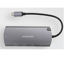 Axagon HMC-6M2 laptop-dokkingstasjon og portreplikator USB 3.2 Gen 1 (3.1 Gen 1) Type-C Aluminium