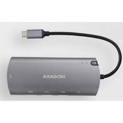 Axagon HMC-6M2 laptop-dokkingstasjon og portreplikator USB 3.2 Gen 1 (3.1 Gen 1) Type-C Aluminium