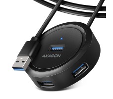 Axagon HUE-P1AL grensesnitt-hub USB 3.2 Gen 1 (3.1 Gen 1) Type-A 5000 Mbit/s Sort