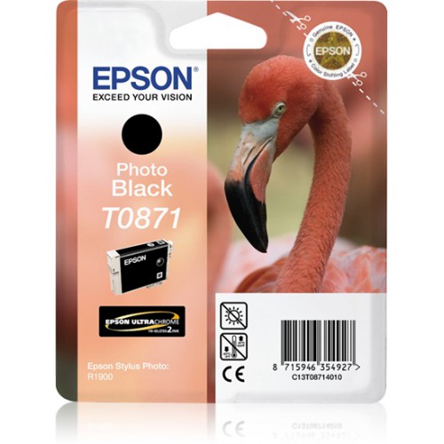 Epson Flamingo T0871 blekkpatron 1 stykker Original Foto sort