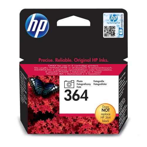 HP 364 Photo Original Ink Cartridge blekkpatron 1 stykker Standard utskriftsproduksjon Foto sort