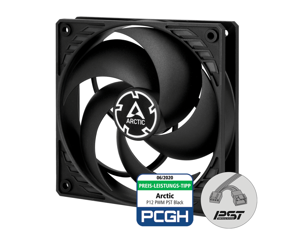 Arctic cooling p12 pwm pst. Arctic p12 PWM PST Black. 120mm Case Fan - Arctic p12 Silent Black.