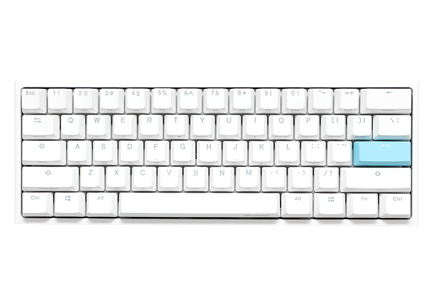 Ducky One 2 Mini Pure White RGB tastatur USB QWERTY Engelsk Hvit, Blå