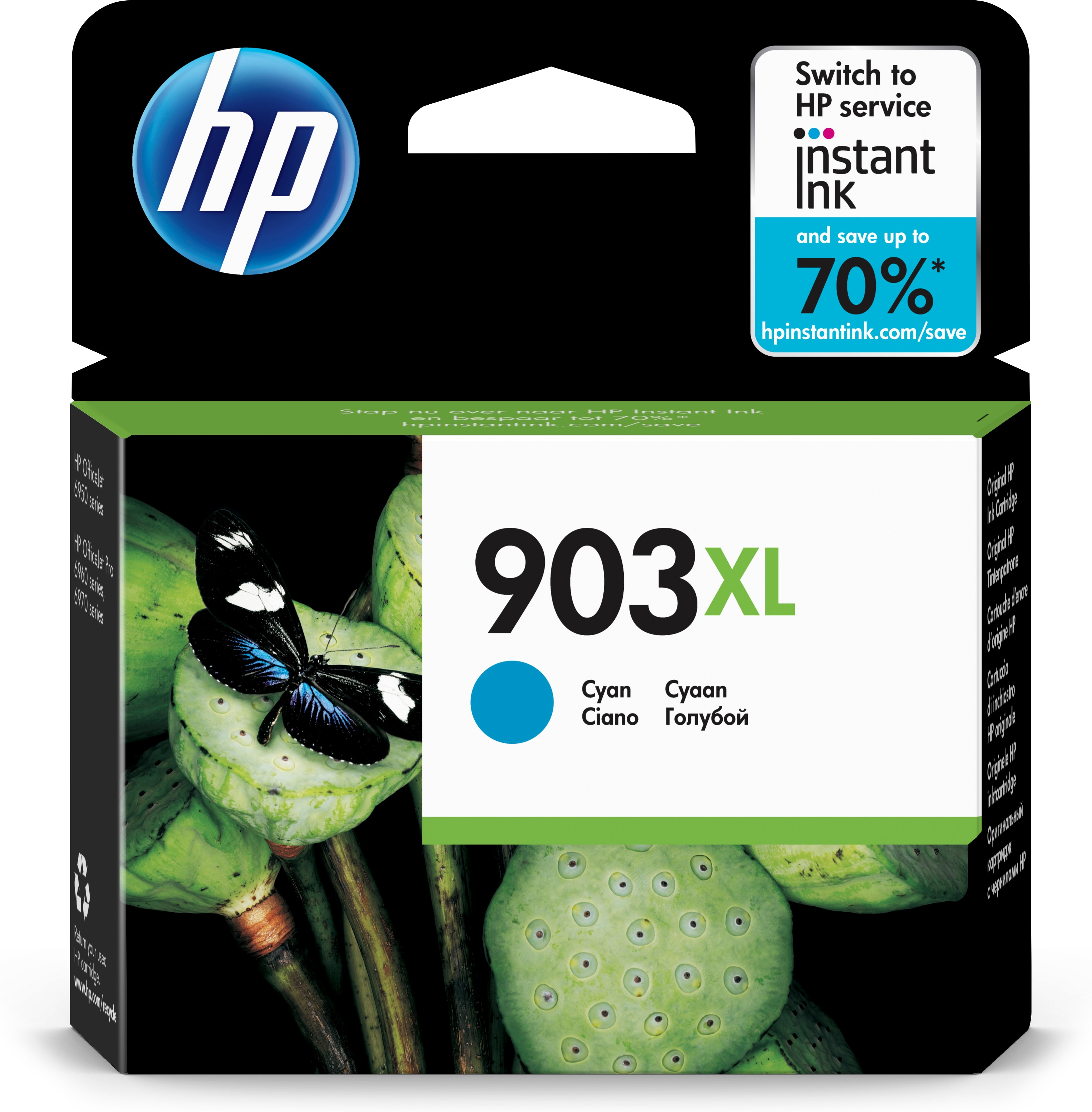 HP 903XL High Yield Cyan Original Ink Cartridge blekkpatron 1 stykker Høyt (XL) utbytte